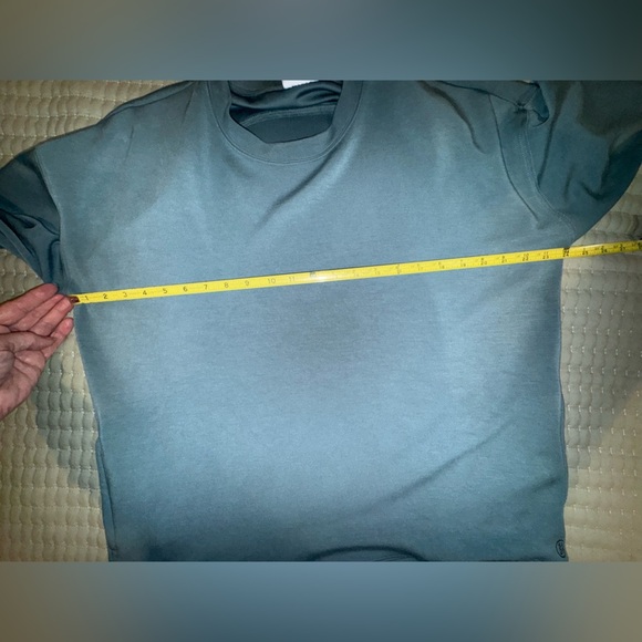 Sage Collective woman’s oversized crew neck teal-ish Blue Sweatshirt Sz L EUC - Picture 4 of 13
